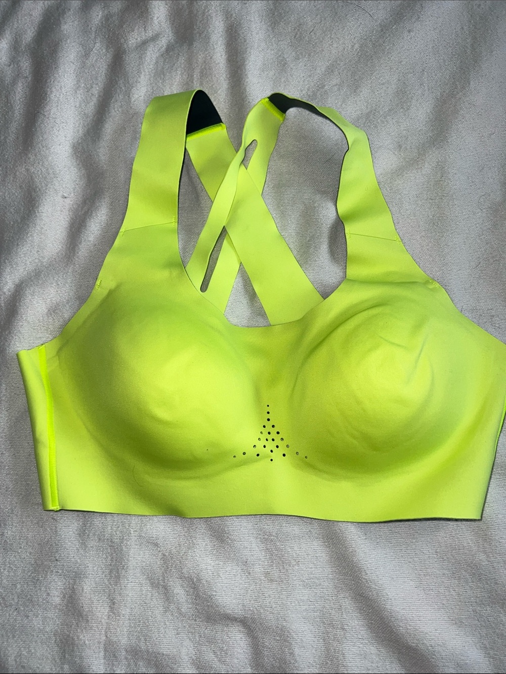 Brooks Neon Yellow High-Support Sports Bra with Crisscross Back